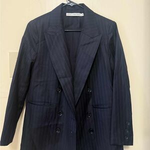 The Limited Dark Blue Striped Blazer